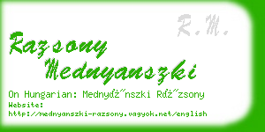 razsony mednyanszki business card